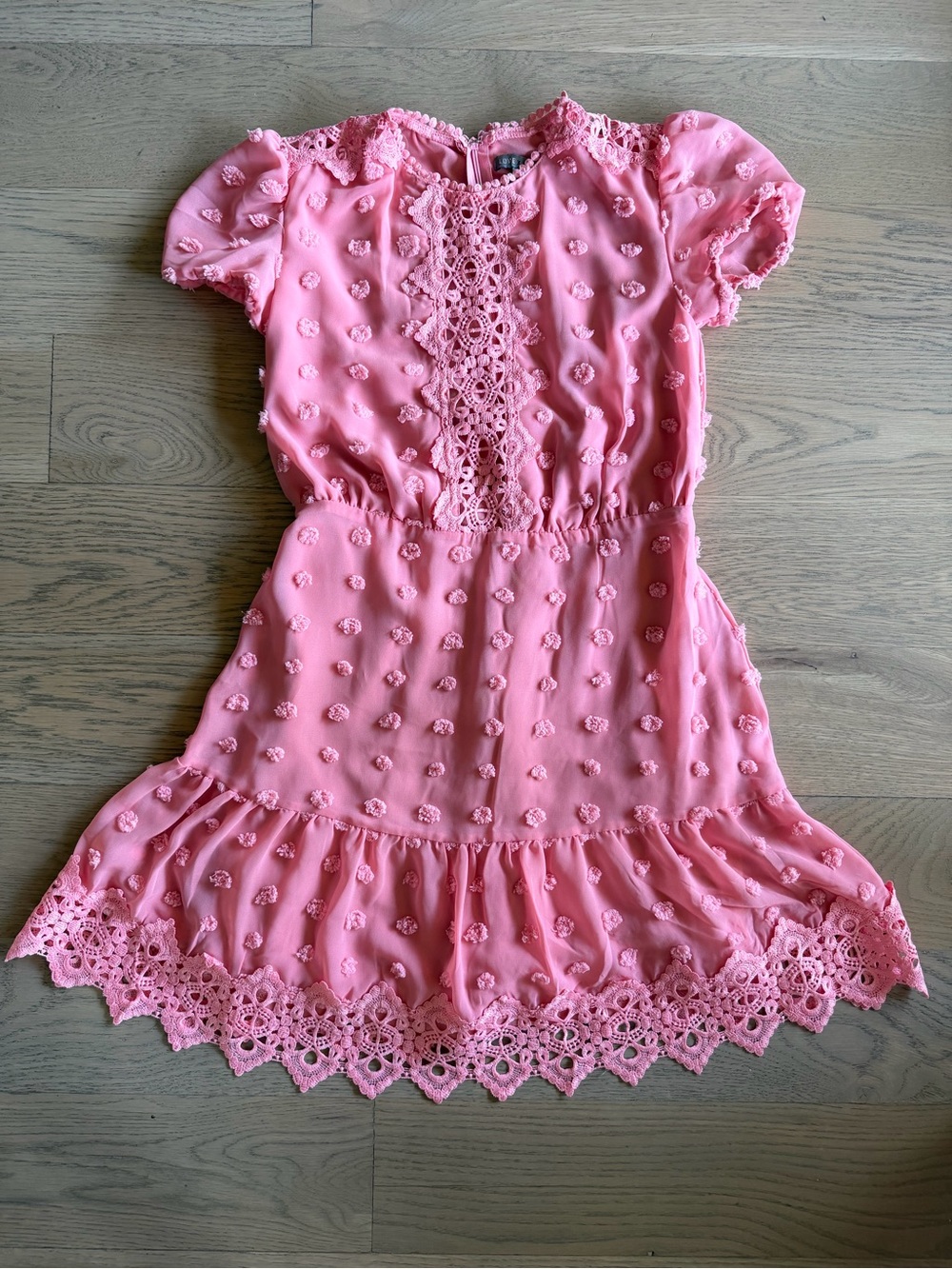 Love By Design Pink Lace-Detail Mini Dress